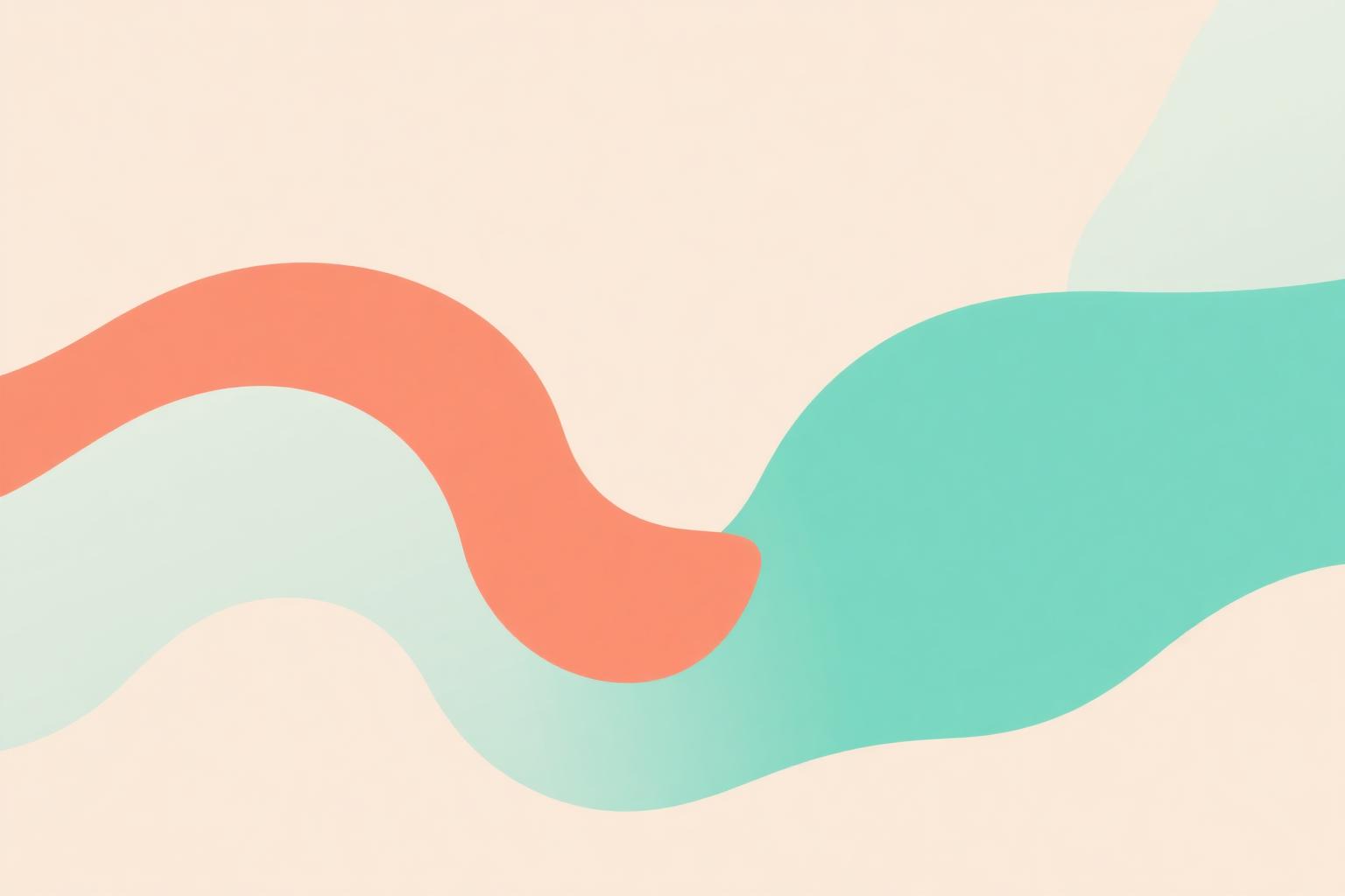 Warm abstract teal and coral shapes — a hopeful visual for U=U and modern HIV care